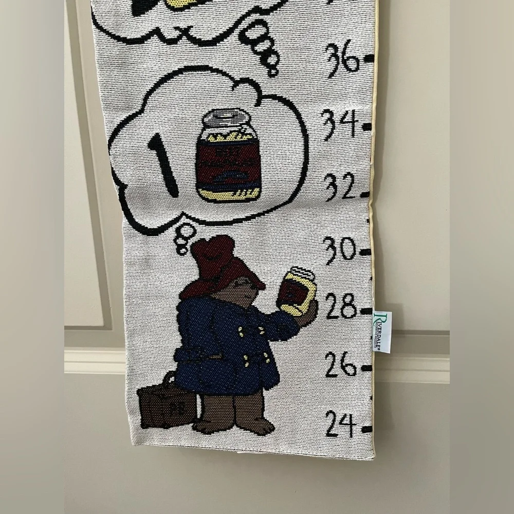 Paddington Bear Growth Chart Tapestry Wall Hanging Nursery Decor whimsy